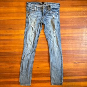 Express Stella Low Rise Skinny Thick Stitch Jean
